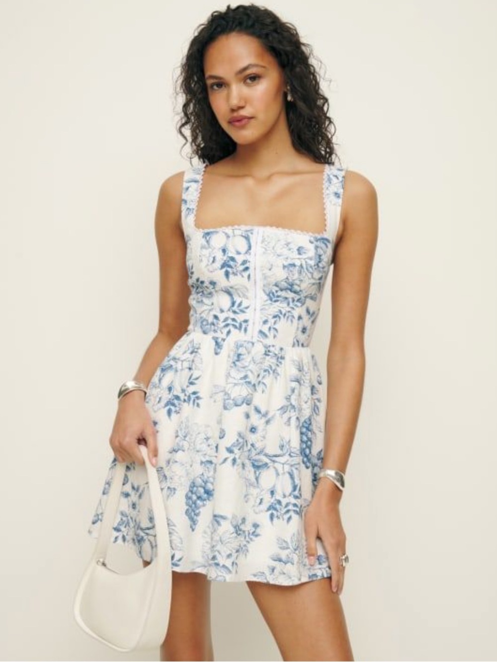 LIKE NEW REFORMATION Sheri Linen Dress, Corsica, size 4